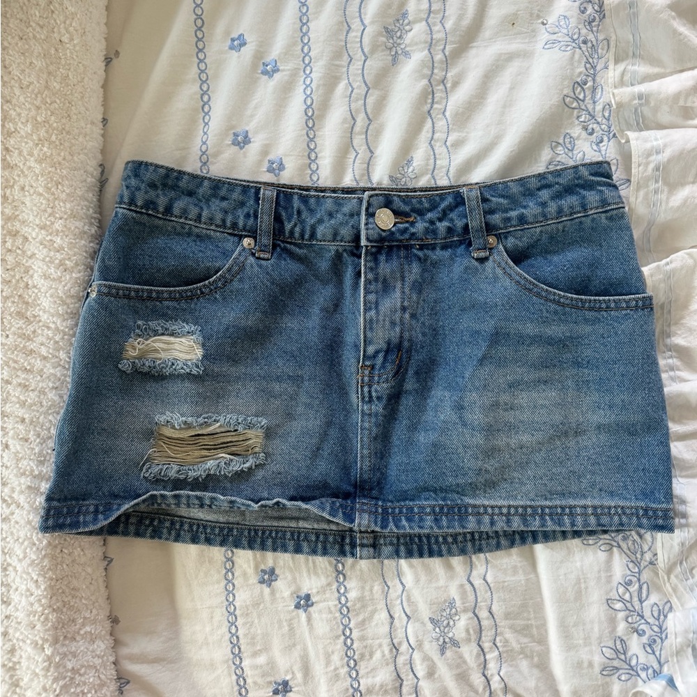 Edikted Denim Mini Skirt